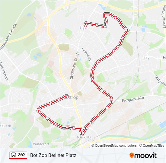 262 bus Line Map