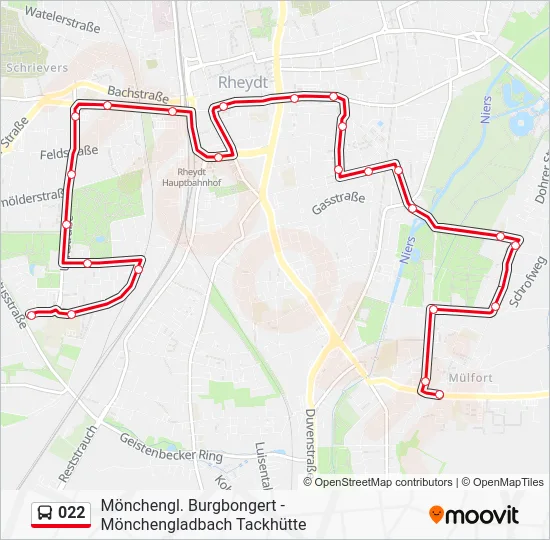 Автобус 022: карта маршрута