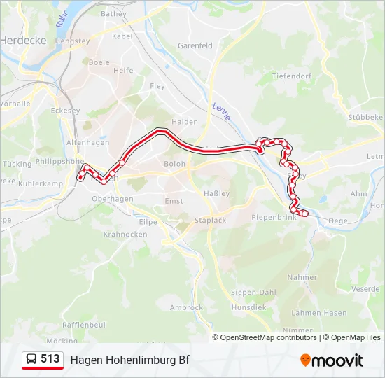 513 Bus Line Map
