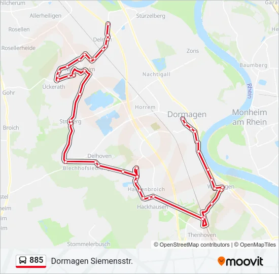 885 Bus Line Map