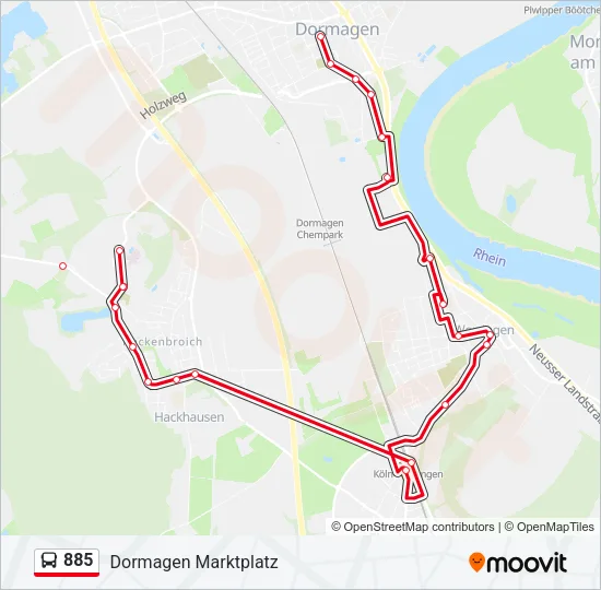 885 Bus Line Map