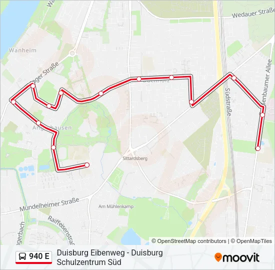 940 E Bus Line Map