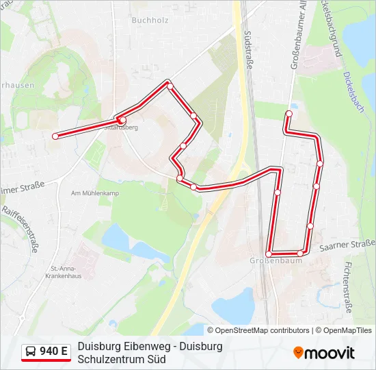940 E Bus Line Map