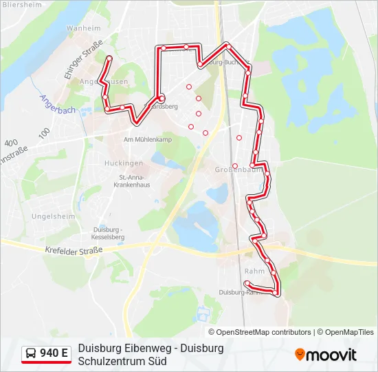 940 E Bus Line Map