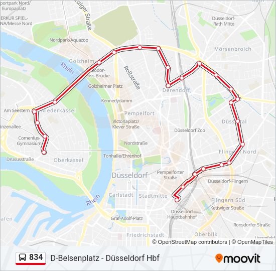 Автобус 834: карта маршрута