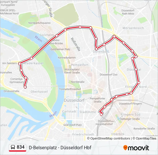 834 Bus Line Map