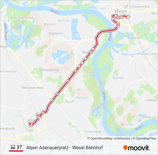 37 Bus Line Map