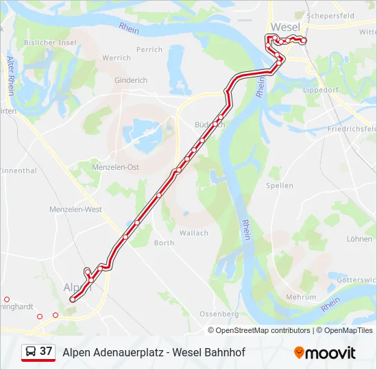 37 Bus Line Map