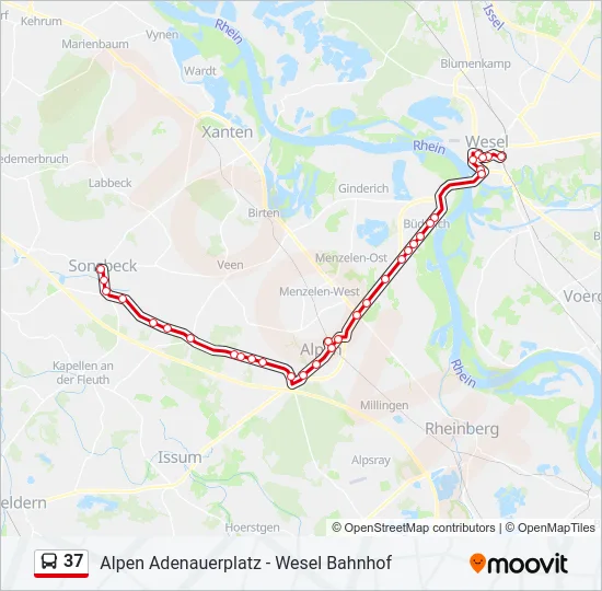 37 Bus Line Map