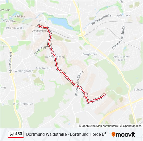 433 Bus Line Map