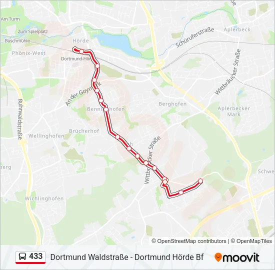 433 Bus Line Map