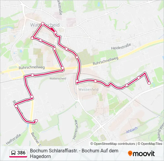 386 Bus Line Map