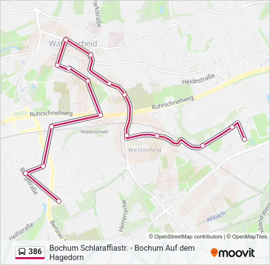 386 Bus Line Map
