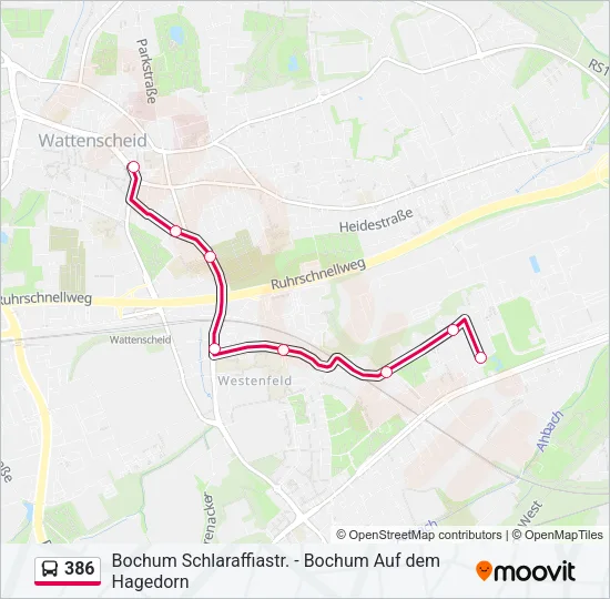 386 Bus Line Map