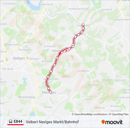E844 Bus Line Map