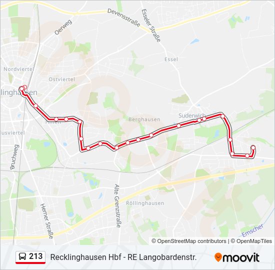 213 Bus Line Map