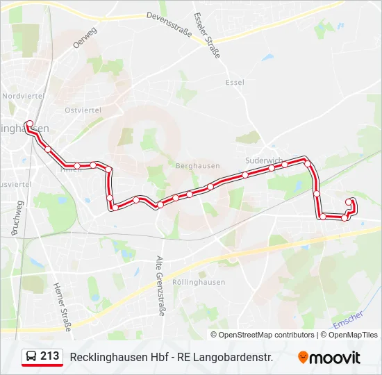 213 Bus Line Map