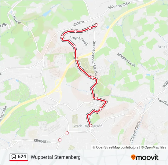 624 Bus Line Map