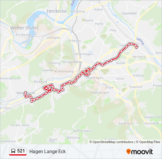 521 bus Line Map