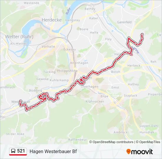 521 Bus Line Map