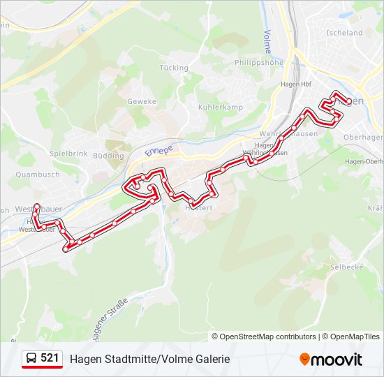 521 bus Line Map