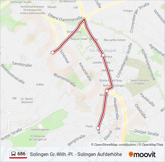 686 Bus Line Map