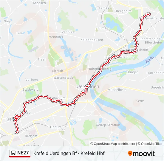 NE27 Bus Line Map