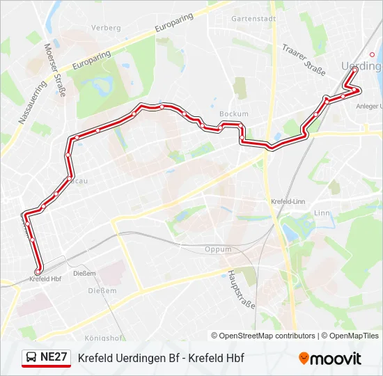 Buslinie NE27 Karte
