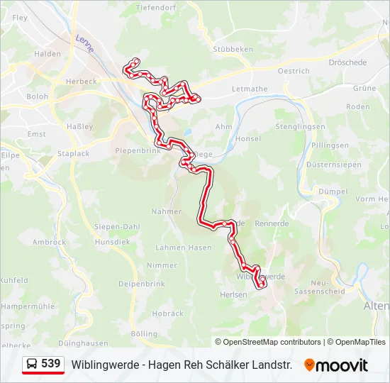 539 Bus Line Map