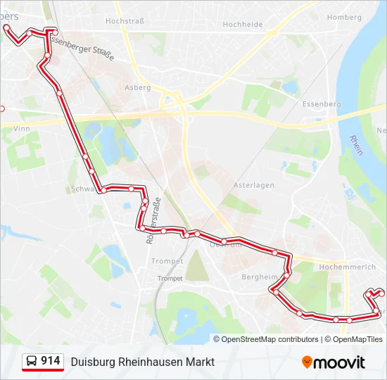 914 Bus Line Map