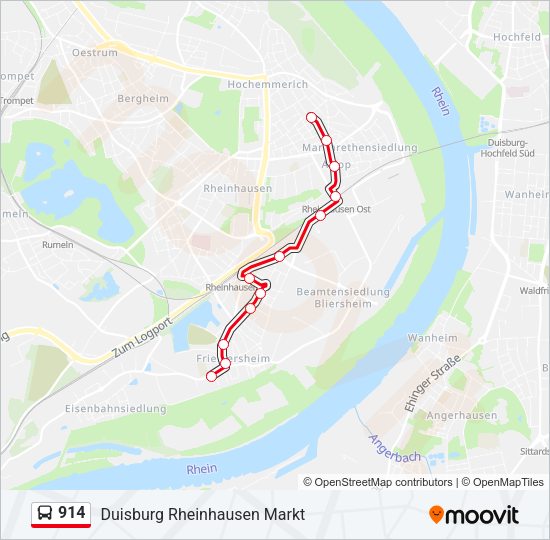 914 Bus Line Map