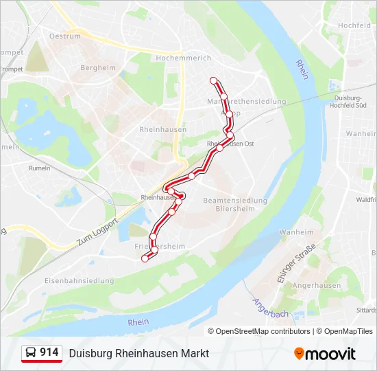 914 Bus Line Map