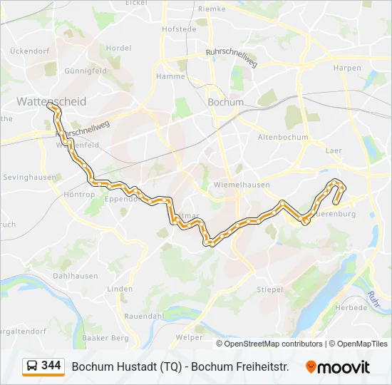 344 Bus Line Map