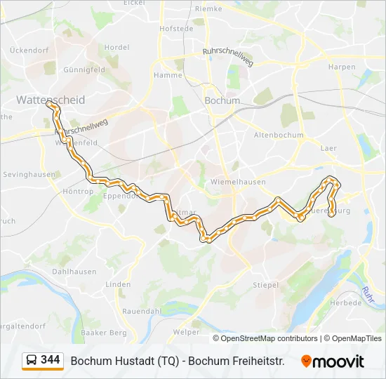 344 Bus Line Map
