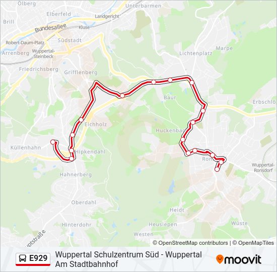 E929 bus Line Map