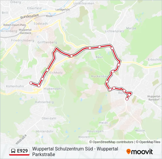 E929 Bus Line Map