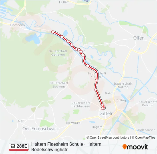 288E Bus Line Map