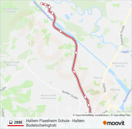288E Bus Line Map