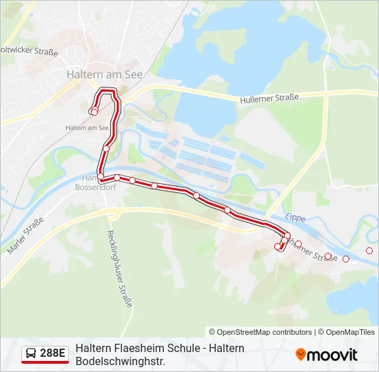 288E Bus Line Map