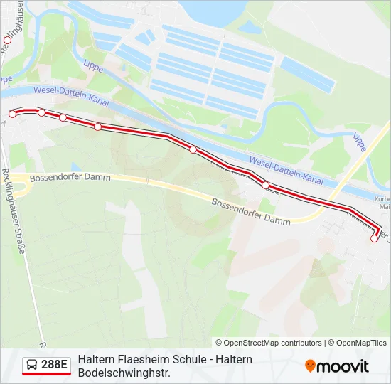 288E Bus Line Map