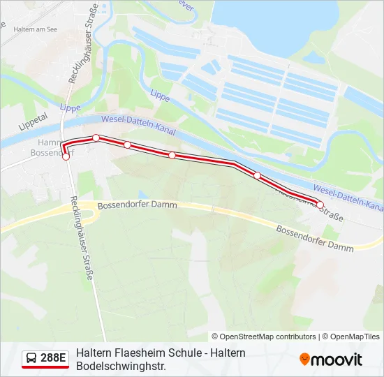 288E Bus Line Map