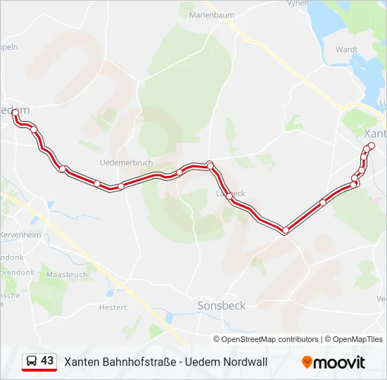 43 Bus Line Map