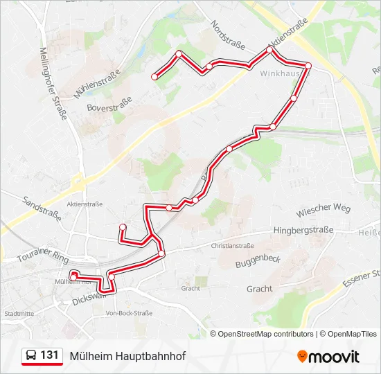 Автобус 131: карта маршрута