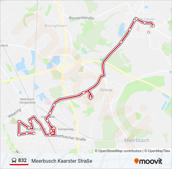 832 Bus Line Map