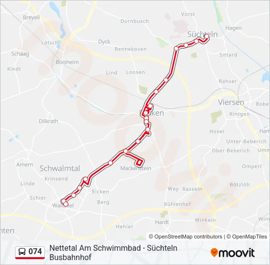 074 Bus Line Map