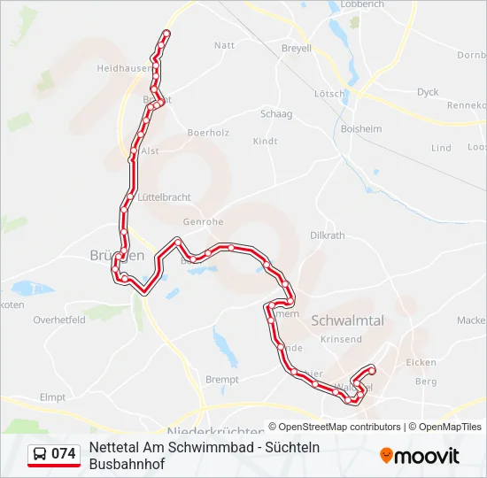 074 Bus Line Map