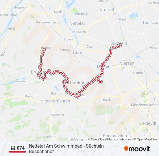 074 bus Line Map