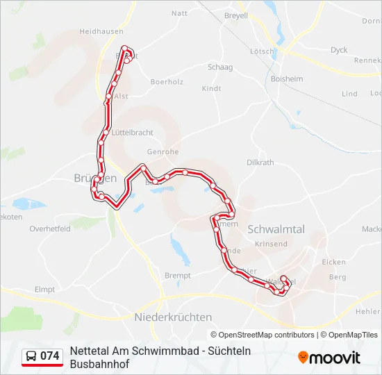 074 Bus Line Map