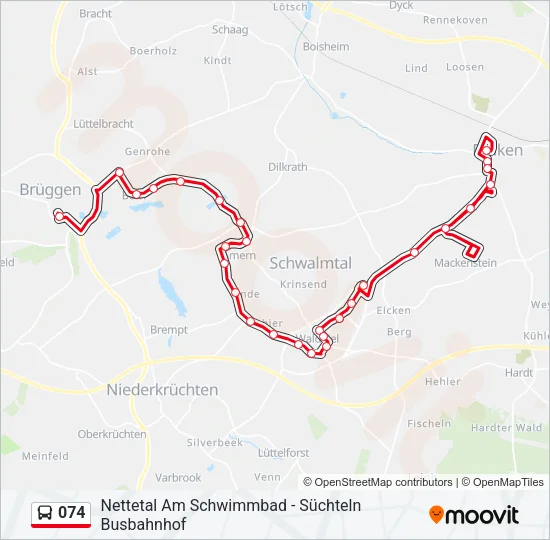 074 Bus Line Map