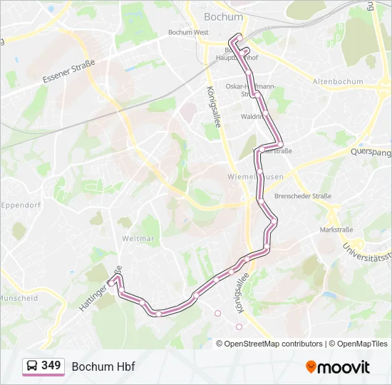 349 Bus Line Map